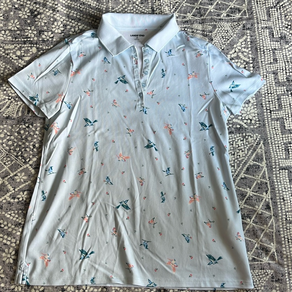 Lands End collared short sleeved shirt size M